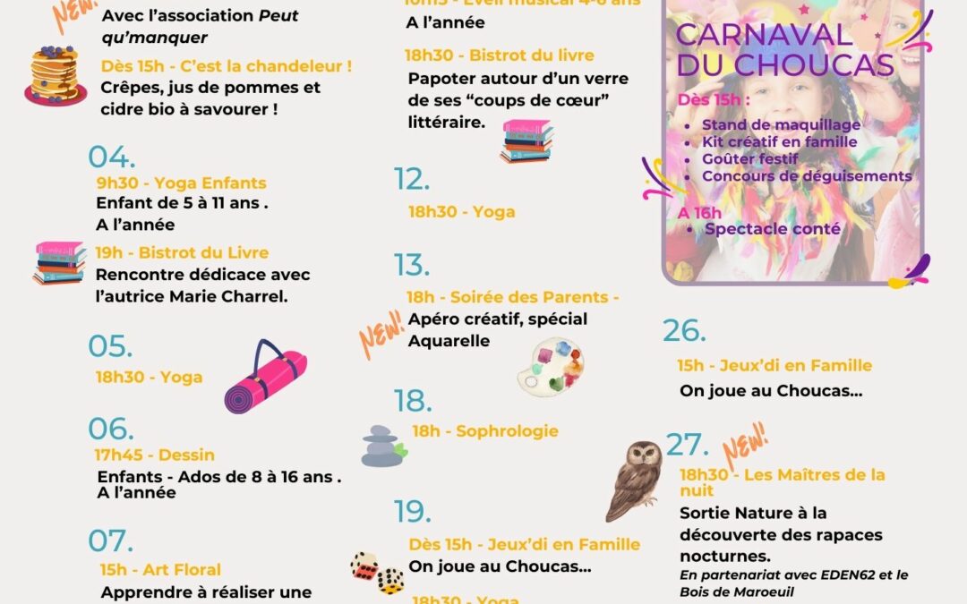 Notre programme du mois de février 2026